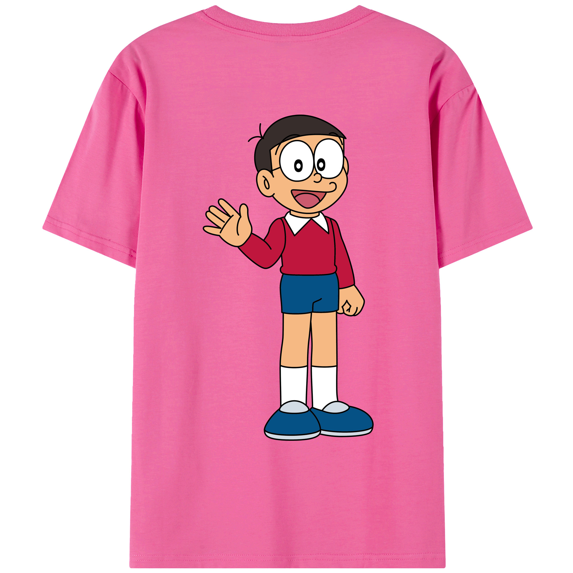 （画像用） ドラえもん 野比 のび太 Doraemon Nobita Nobi レディース半袖Tシャツ(バックプリント)